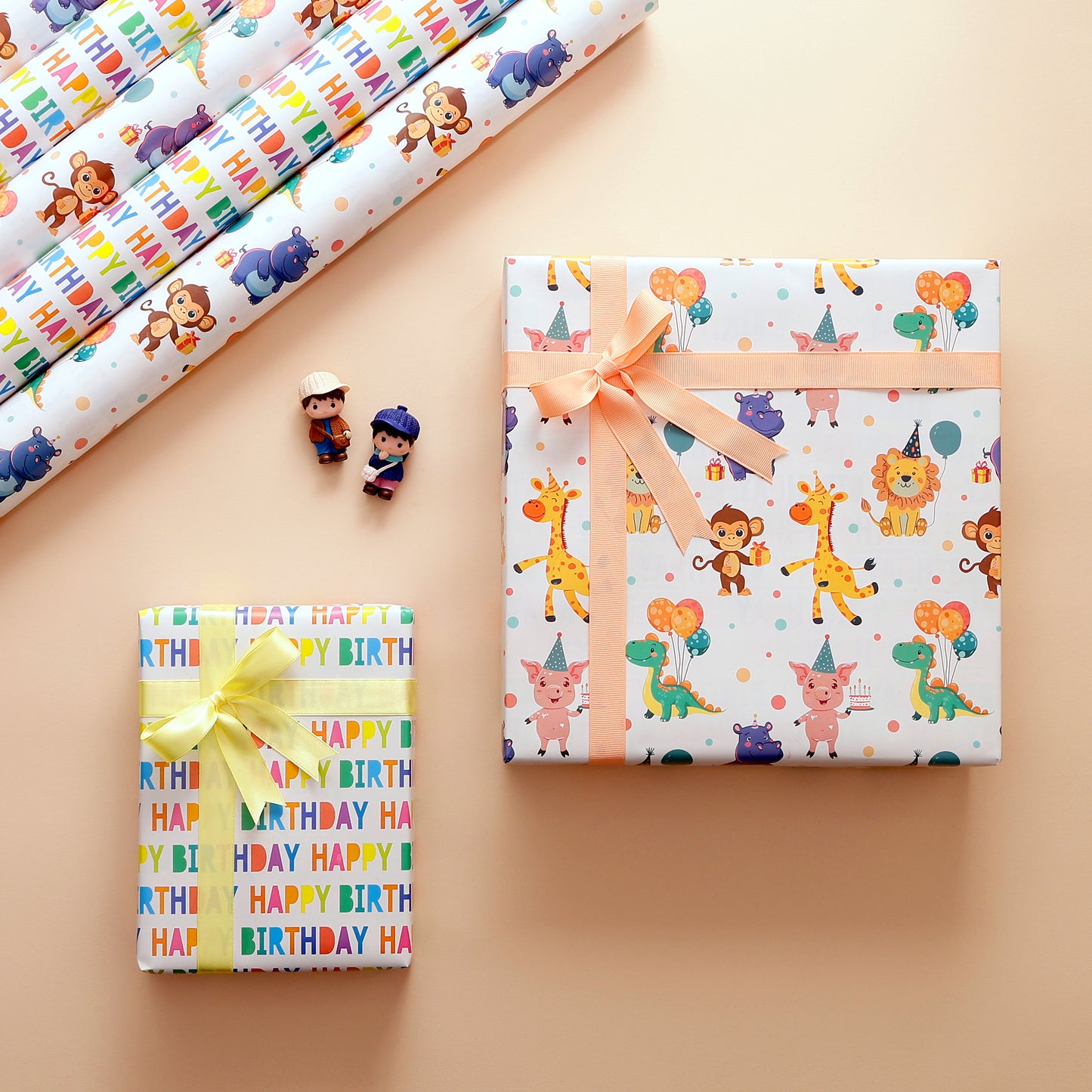 GIGGLES & BALLOONS REVERSIBLE KIDS GIFT WRAPPING SHEETS