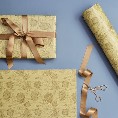 SOFT YELLOW BLOOM GIFT WRAPPING SHEETS